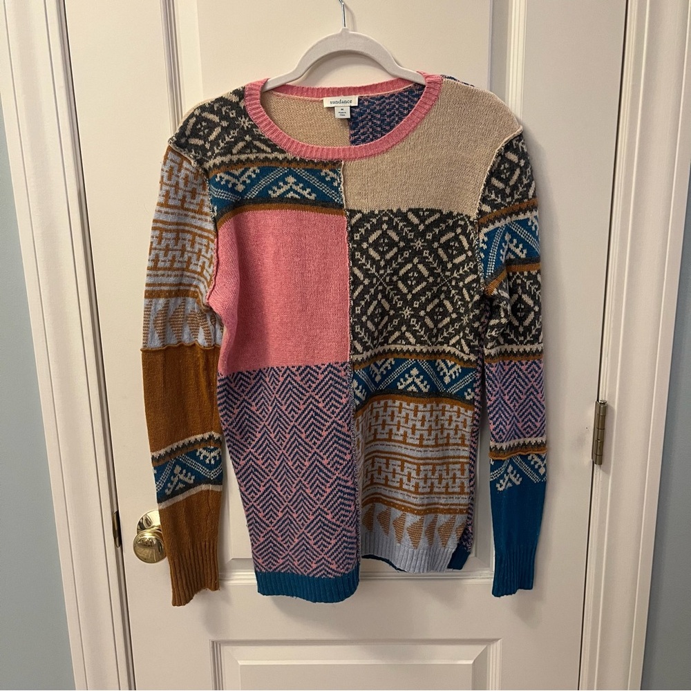 Sundance Multicolor Patchwork Sweater - image 1